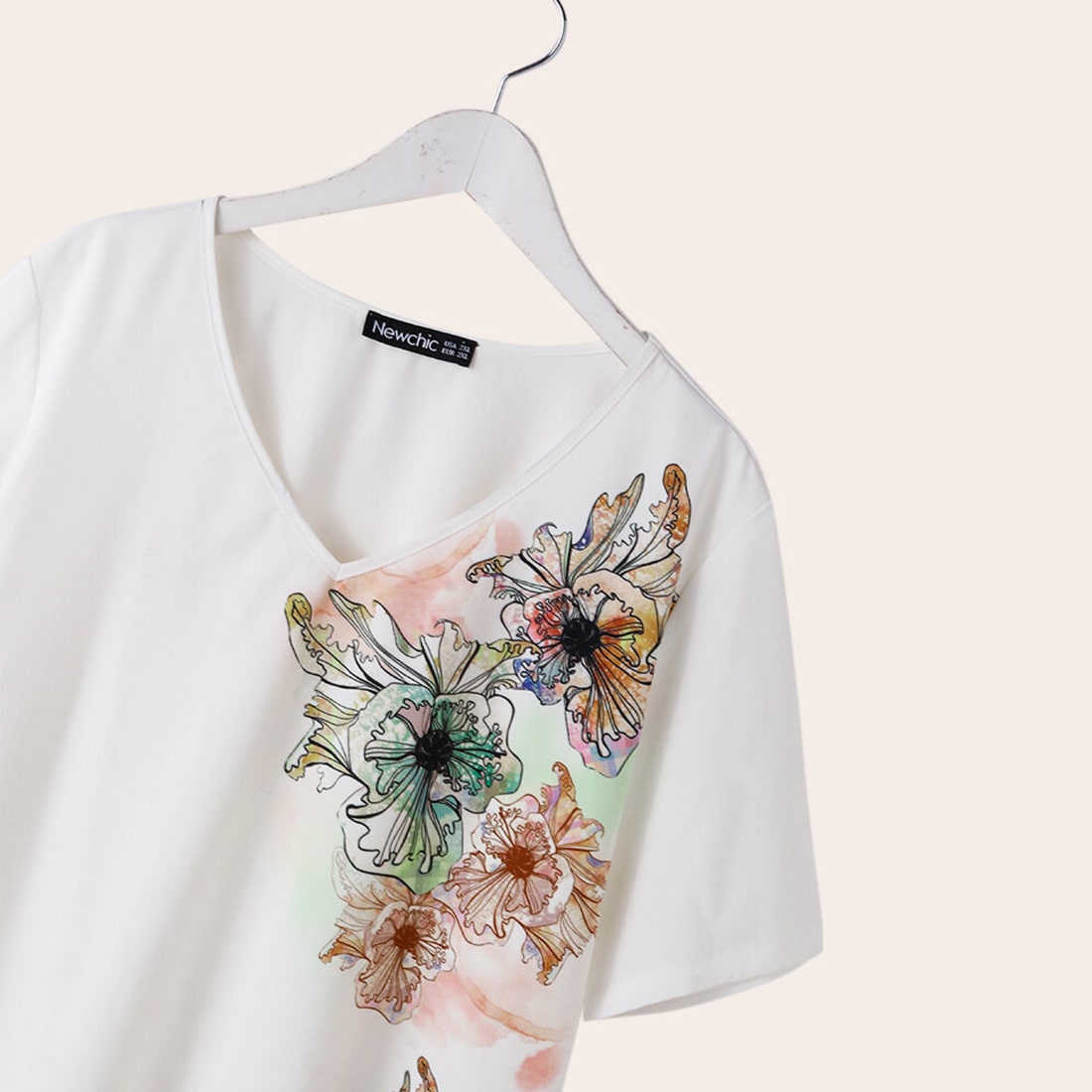 Flowers Sleeve Lapel Shirt
